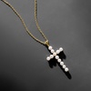 image:imageRossSimons 354mm Cultured Pearl Cross Pendant Necklace in 18kt Gold Over Sterling 18 inches