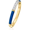 image:imageRossSimons Blue Enamel Ring With Diamonds in 18kt Gold Over SterlingDiamond