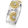 image:imageRossSimons Diamond Sunflower Ring in Sterling Silver and 18kt Gold Over SterlingDiamond