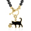image:imageRossSimons Onyx Cat With Yarn Charm in 18kt Gold Over Sterling