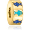 image:imageRossSimons Tonal Blue Enamel Fish Bead Charm in 18kt Gold Over Sterling
