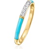 image:imageRossSimons Turquoise Enamel Ring With Diamonds in 18kt Gold Over SterlingDiamond