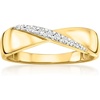image:imageRossSimons 010 ct tw Diamond Diagonal Ring in 18kt Gold Over SterlingDiamond