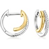 image:imageRossSimons 010 ct tw Diamond DoubleHoop Earrings in 2Tone Sterling Silver