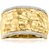image:imageRossSimons 010 ct tw Diamond Hammered Ring in 18kt Gold Over SterlingDiamond
