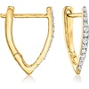 image:imageRossSimons 010 ct tw Diamond Huggie Hoop Earrings in 18kt Gold Over Sterling