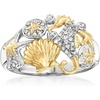 image:imageRossSimons 010 ct tw Diamond Sea Life Ring in 2Tone Sterling SilverDiamond