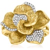 image:imageRossSimons 014 ct tw Diamond Flower Ring in 18kt Gold Over SterlingDiamond