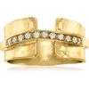 image:imageRossSimons 015 ct tw Diamond Hammered Ring in 18kt Gold Over SterlingDiamond