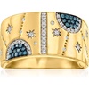 image:imageRossSimons 020 ct tw Blue and White Diamond Celestial Ring in 18kt Gold Over Sterlingdiamondcolored