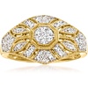 image:imageRossSimons 025 ct tw Diamond Floral Milgrain VintageStyle Ring in 18kt Gold Over SterlingDiamond