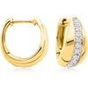 image:imageRossSimons 033 ct tw Diamond Striped Hoop Earrings in 18kt Gold Over Sterling