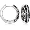 image:imageRossSimons 050 ct tw Black and White Diamond Huggie Hoop Earrings in Sterling Silver