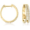 image:imageRossSimons 075 ct tw LabGrown Diamond DoubleHoop Earrings in 18kt Gold Over Sterling
