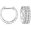 image:imageRossSimons 100 ct tw Diamond 3Row Huggie Hoop Earrings in 14kt White Gold