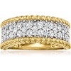 image:imageRossSimons 100 ct tw Diamond BeadedEdge Ring in 18kt Gold Over SterlingDiamond