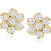image:imageRossSimons 100 ct tw Diamond Flower Earrings in 14kt Yellow Gold