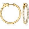 image:imageRossSimons 100 ct tw Diamond InsideOutside Hoop Earrings in 18kt Gold Over Sterling