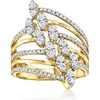 image:imageRossSimons 100 ct tw Diamond MultiRow Navette Ring in 18kt Gold Over SterlingDiamond
