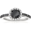 image:imageRossSimons 150 ct tw Black and White Diamond Halo Ring in Sterling SilverDiamond