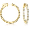 image:imageRossSimons 200 ct tw Diamond InsideOutside Hoop Earrings in 18kt Gold Over Sterling