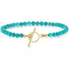 image:imageRossSimons 354mm Turquoise Bead CharmCompatible Toggle Bracelet in 18kt Gold Over SterlingStabilized Turquoise