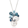 image:imageRossSimons 795mm Cultured Pearl and 190 ct tw MultiGemstone Pendant Necklace in Sterling Silver18 Inches