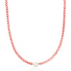 image:imageRossSimons 859mm Cultured Pearl and 4mm Pink Coral Bead Necklace With 18kt Gold Over Sterling16 Inches