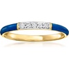 image:imageRossSimons Blue Enamel Ring With Diamonds in 18kt Gold Over SterlingDiamond
