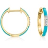 image:imageRossSimons Blue Enamel and Diamond Hoop Earrings in 18kt Gold Over Sterling