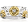 image:imageRossSimons Diamond Sunflower Ring in Sterling Silver and 18kt Gold Over SterlingDiamond