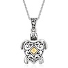 image:imageRossSimons Sterling Silver BaliStyle Turtle Pendant Necklace With 18kt Yellow Gold 18 inches