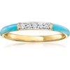 image:imageRossSimons Turquoise Enamel Ring With Diamonds in 18kt Gold Over SterlingDiamond