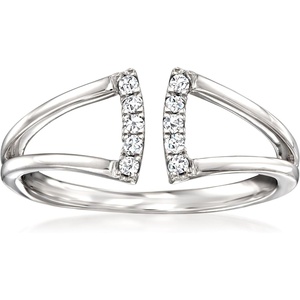 image:imagePure Collection by RossSimons 010 ct tw Diamond OpenSpace Ring in Sterling SilverDiamond
