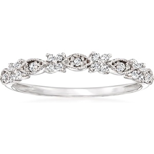 image:imagePure Collection by RossSimons 010 ct tw Diamond Ring in Sterling SilverDiamond