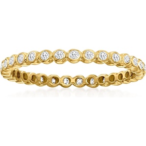image:imagePure Collection by RossSimons 025 ct tw BezelSet Diamond Eternity Band in 14kt Yellow GoldDiamond