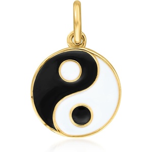 image:imagePure Collection by RossSimons Black and White Enamel YinYang Charm in 14kt Yellow Gold