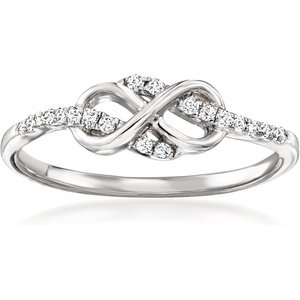 image:imageRossSimons 010 ct tw Diamond Infinity Loop Ring in Sterling SilverDiamond