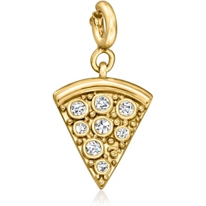 image:imageRossSimons 015 ct tw Diamond Pizza Slice Charm in 18kt Gold Over Sterling