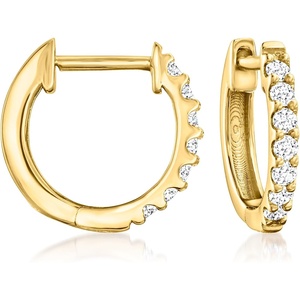 image:imageRossSimons 015 ct tw LabGrown Diamond Hoop Earrings in 18kt Gold Over Sterling
