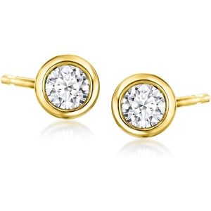 image:imageRossSimons 020 ct tw BezelSet LabGrown Diamond Stud Earrings in 18kt Gold Over Sterling
