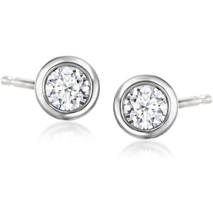 image:imageRossSimons 020 ct tw BezelSet LabGrown Diamond Stud Earrings in Sterling Silver