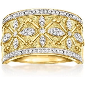 image:imageRossSimons 025 ct tw Diamond EtruscanStyle Ring in 18kt Gold Over SterlingDiamond