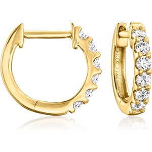 image:imageRossSimons 025 ct tw LabGrown Diamond Hoop Earrings in 18kt Gold Over Sterling