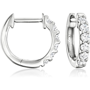 image:imageRossSimons 025 ct tw LabGrown Diamond Hoop Earrings in Sterling Silver