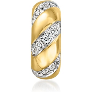 image:imageRossSimons 025 ct tw LabGrown Diamond Striped Bead Charm in 18kt Gold Over Sterling
