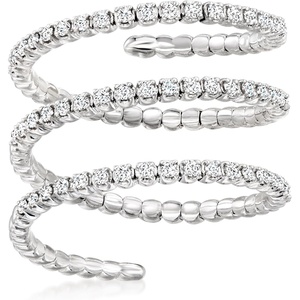 image:imageRossSimons 033 ct tw Diamond Flexible Wrap Ring in Sterling SilverDiamond