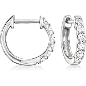 image:imageRossSimons 033 ct tw LabGrown Diamond Hoop Earrings in Sterling Silver