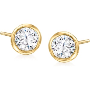 image:imageRossSimons 050 ct tw BezelSet Diamond Stud Earrings in 14kt Yellow Gold