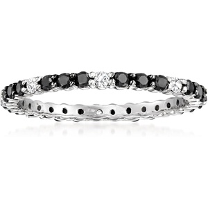 image:imageRossSimons 050 ct tw Black and White Diamond Eternity Band in 14kt White GoldDiamond